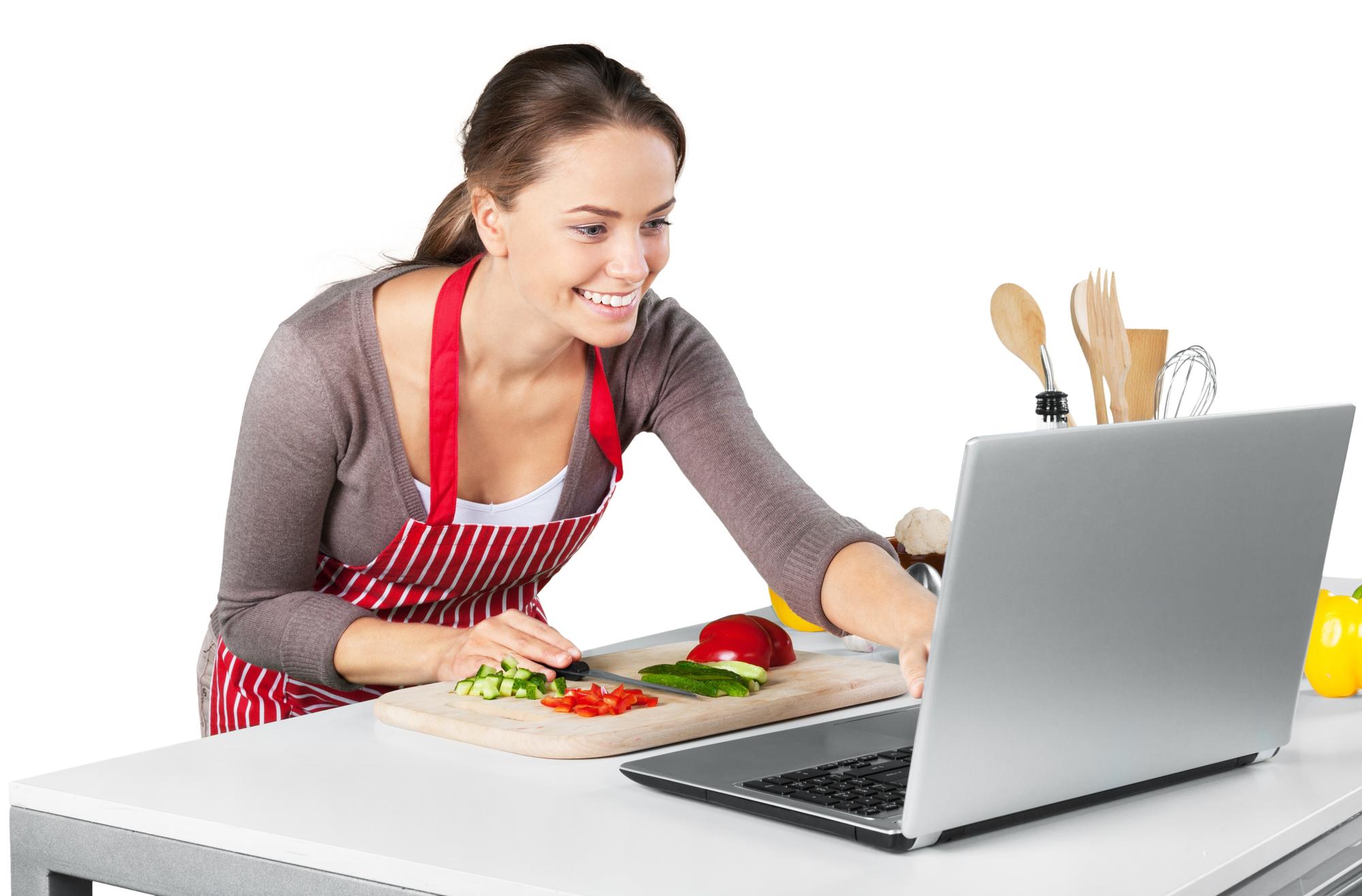 Student cooking during an online session